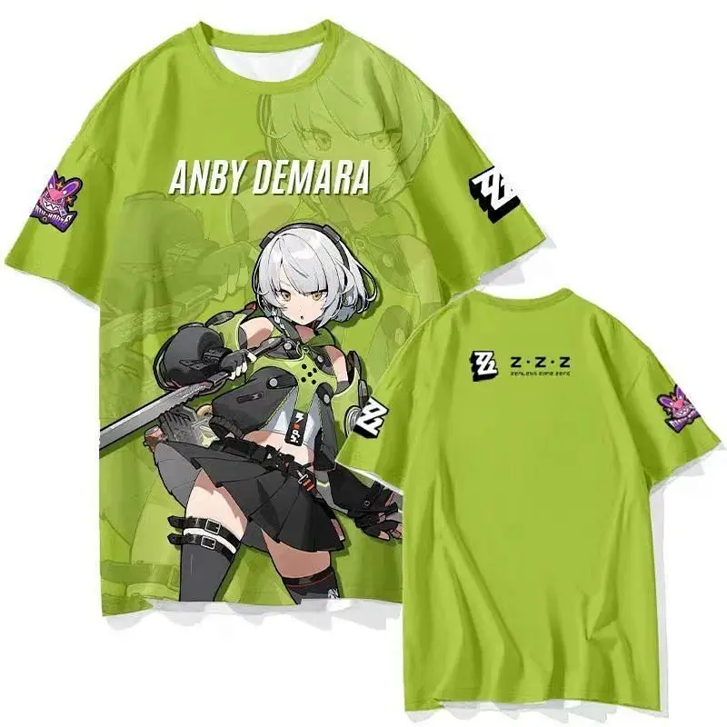 Anime Zenless Zone Zero 3D Print Oversized T Shirt Ellen Joe Anby Demara Billy The Kid Yixuan Qingyi Zhuyuan Cosplay Costumes