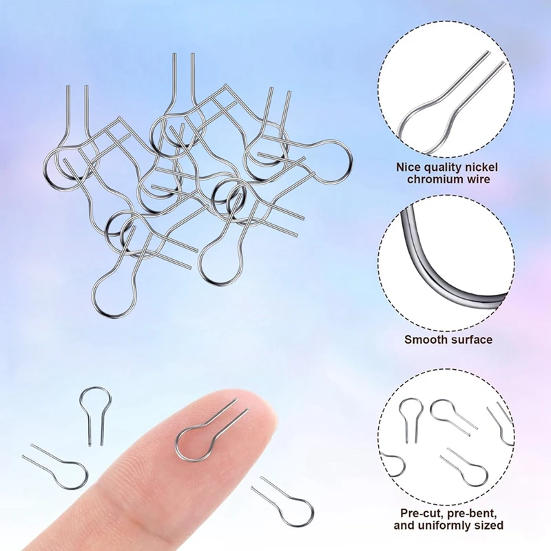 100 Pieces High Temperature Nichrome Wire Jump Rings R Shaped Hanging Burning Needle Nichrome Hooks For Hobbyists, Durable