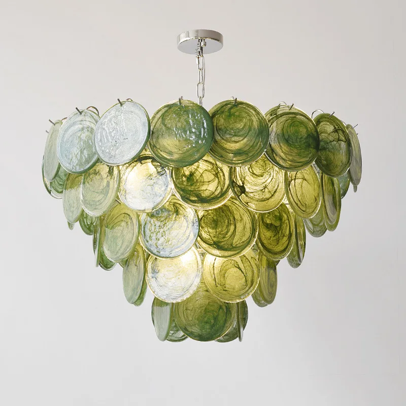 

Italian-French Artisanal Glass Chandelier: Vintage Luxury Lighting for Villa Living Room & Majestic Dining | Crystal Elegance