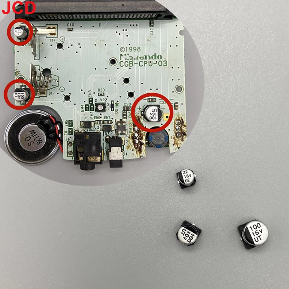 JCD Moederbord Condensator Voor GBA GBP GBC voor Gameboy Pock et Voor GBA GBC GBP GBA SP GBL Kleur Moederbord Reparatie Vervanging