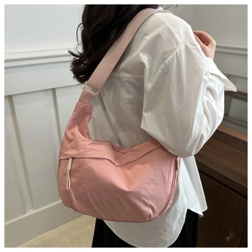 

Модная однотонная сумка через плечо Hobos, легкая сумка через плечо большой емкости, простая повседневная дорожная сумка для подростков