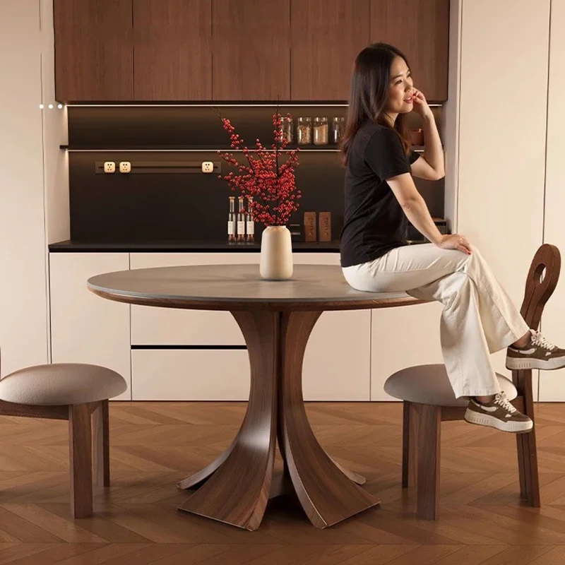 

Organizer Round Dining Table Nordic Lounge Designer Space Saving Dining Table Side Center Wood Modern Muebles Unique Furniture