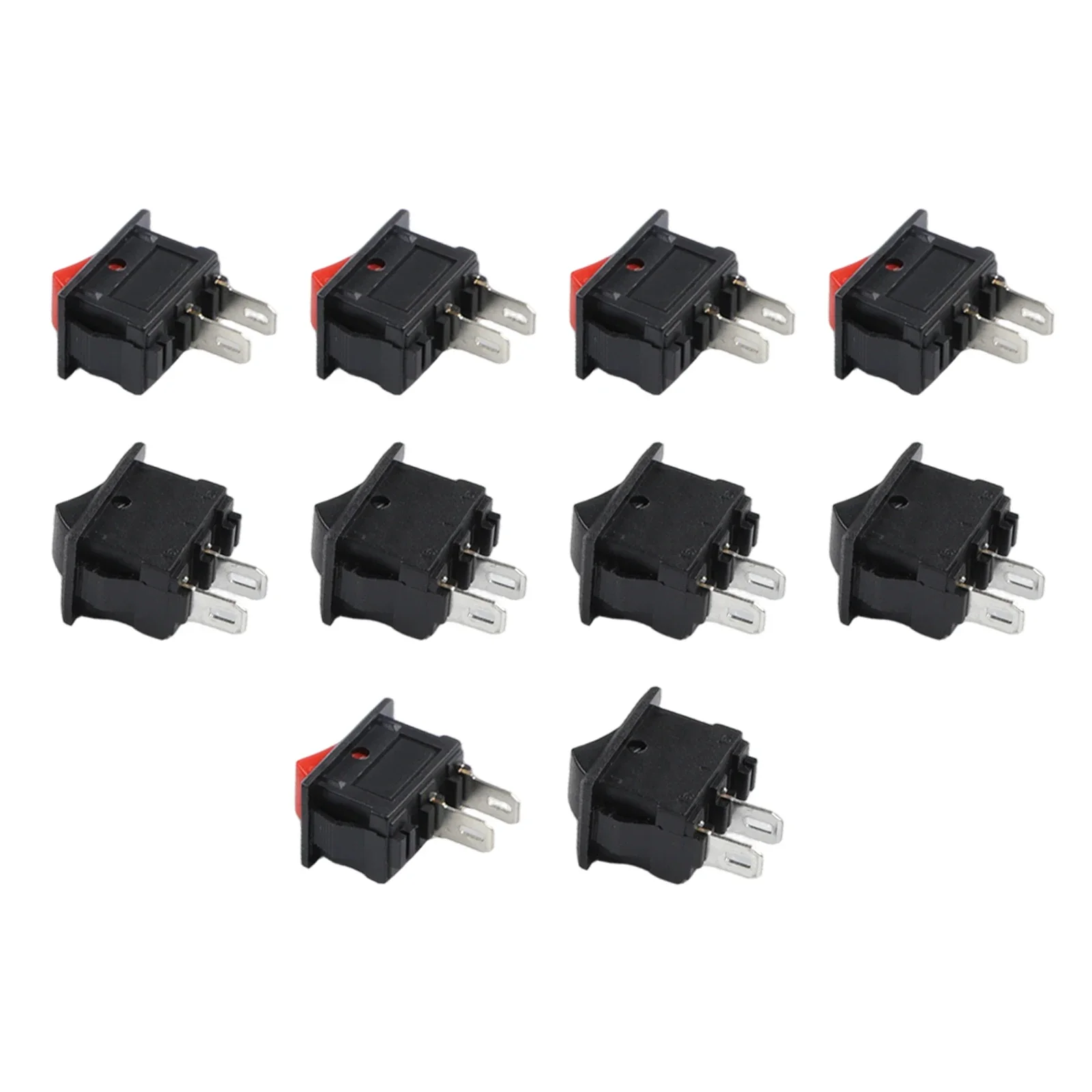 Boat Rocker Switch SPST Rocker Switch Automotive Accessories Compact Design 10PCS Pack 2-pin ON-OFF Single Pole SPST 125VAC 6A