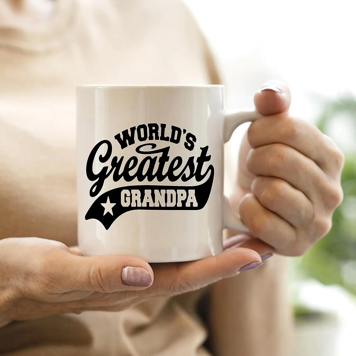 

Grandpas Birthday Gifts Coffee Mug, GrandpaGifts from Grandchildren Coffee Cups Ceramic 11oz, World's Greatest Grandpa Tea Cup
