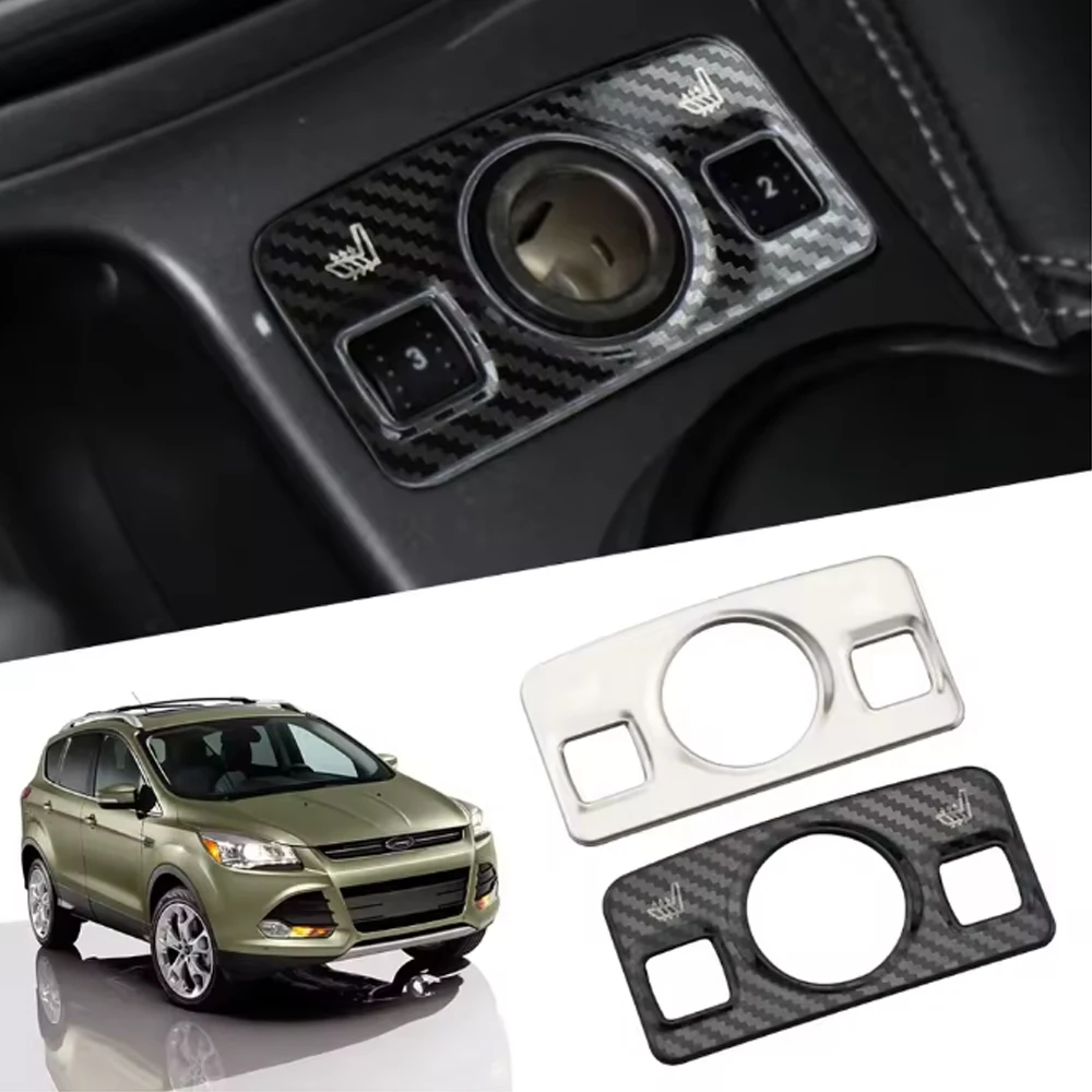 For Ford Kuga Escape 2013 - 2015 Car Cigarette Lighter Panel Cover Decorative Car Styling Trim Interior Accessories