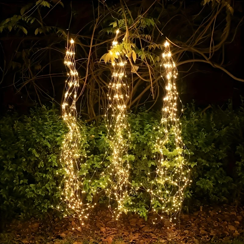 

300 Leds Solar Outdoor Garden Light Fairy Garland Rattan Vine String Light Waterproof Waterfall Lamp for Patio Fence Christmas