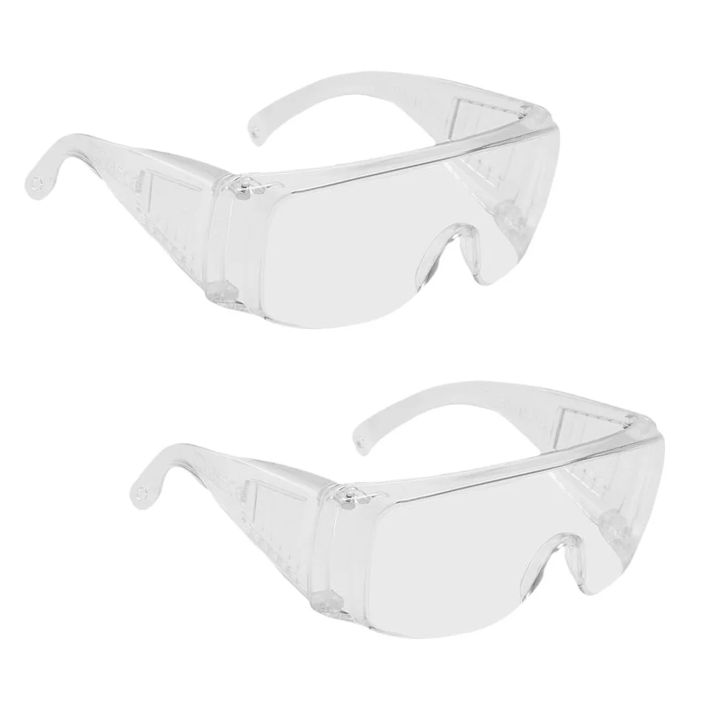 

2pcs Anti-fog Goggles Clear PC Eye Protection Medical Riding Protective over Glasses Lightweight Impact Resistance Sturdy