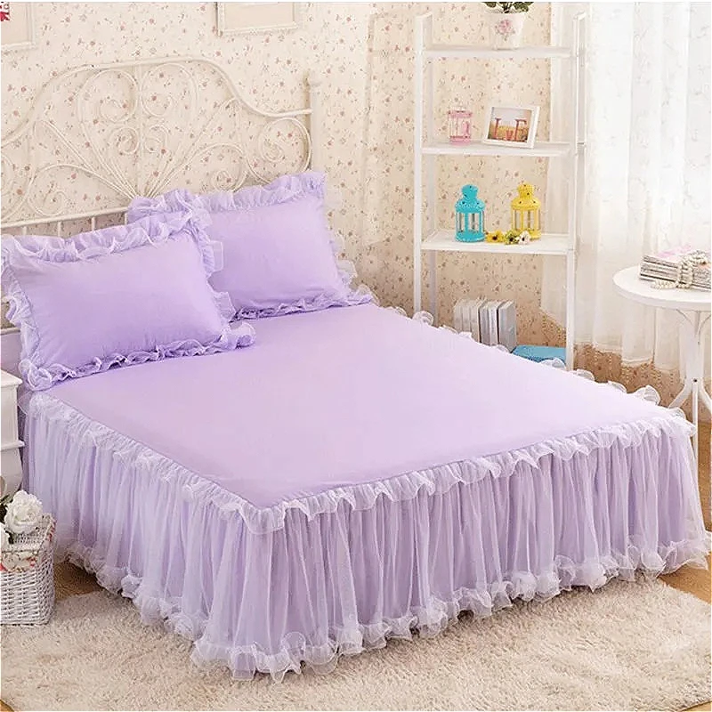 Obrázek 5: 1ks elegantní kněžna postel sukně protiskluzový matrace zakrýt nabíranou krajka postel sukně prostěradlo ochránce bedspread ne povlak na polštář