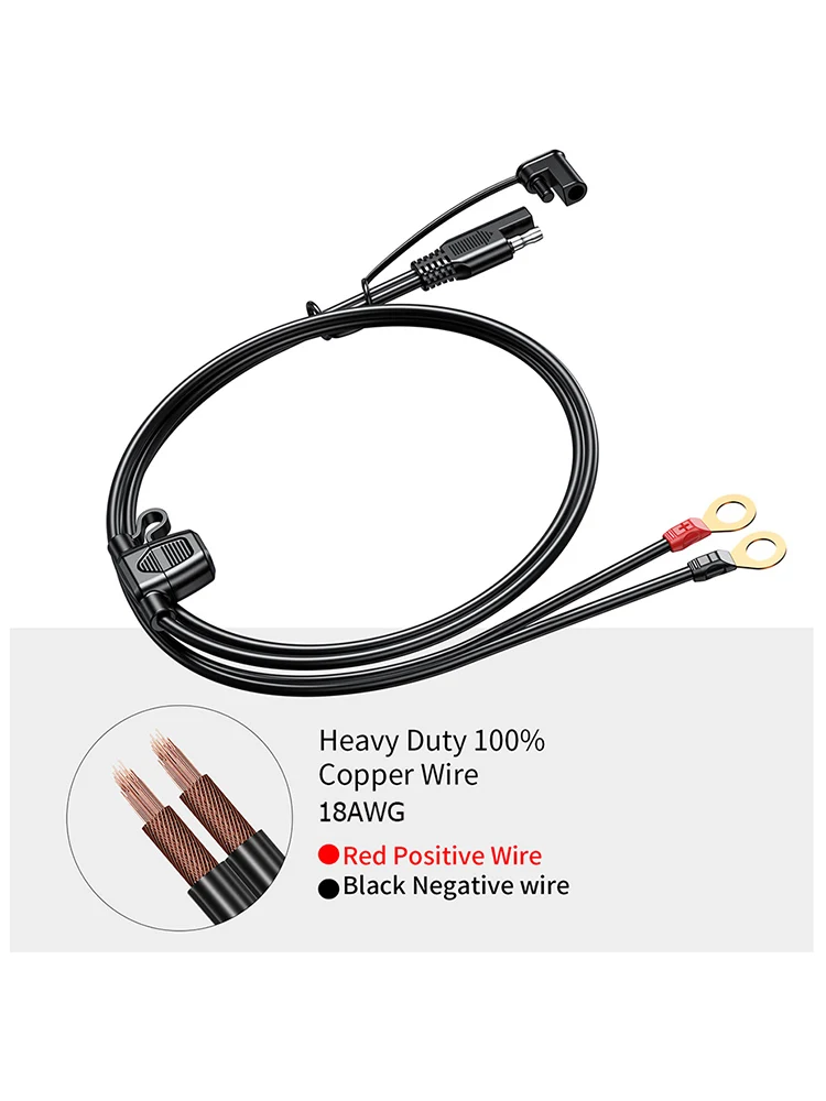 

12-24 В кольцевой разъем O-разъем, удлинитель зарядного устройства, 2 фута, 6 футов, 18AWG, влагостойкий для автомобильного зарядного устройства для мотоцикла