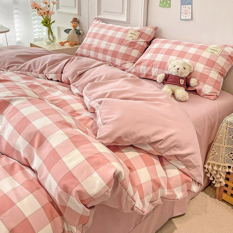 

Комплект пододеяльников в красно-белую клетку, серия наволочек в полоску, с геометрическим узором в клетку, постельное белье для дома, гостиницы