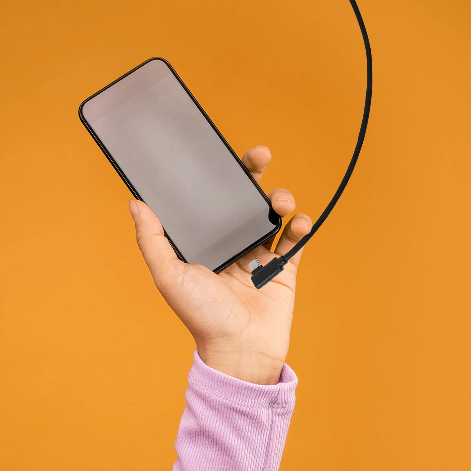 

1 шт. USB-C кабель для передачи данных, ПВХ, омедненный, с угловым разъемом 90 градусов, для быстрой зарядки телефона и компьютера