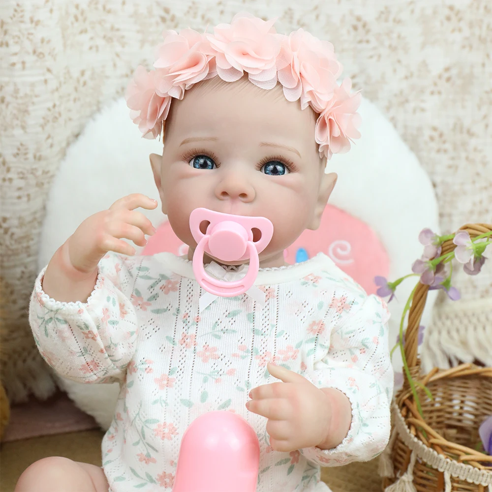 19 بوصة كامل سيليكون الفينيل الجسم الوليد طفلة بيتي تولد من جديد الدمى ثلاثية الأبعاد اللوحة الجلد المظهر الحقيقي دمى طفل لعبة لفتاة هدية