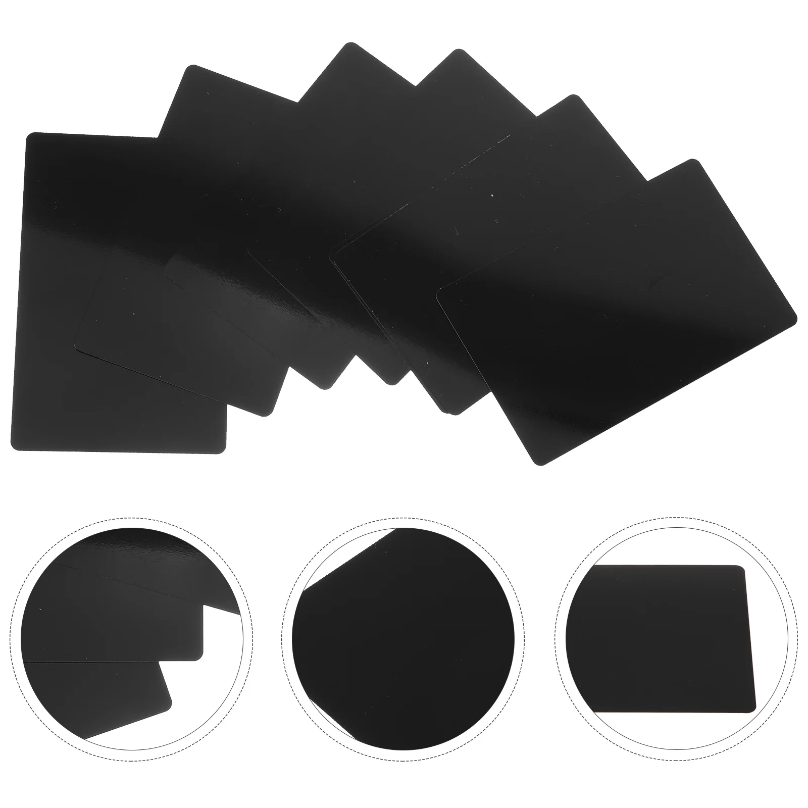 

10 Pcs Black Blank Aluminum Business Cards 86x54mm Engraved Metal Name Cards Smooth Blanks Hot Transfer Printing