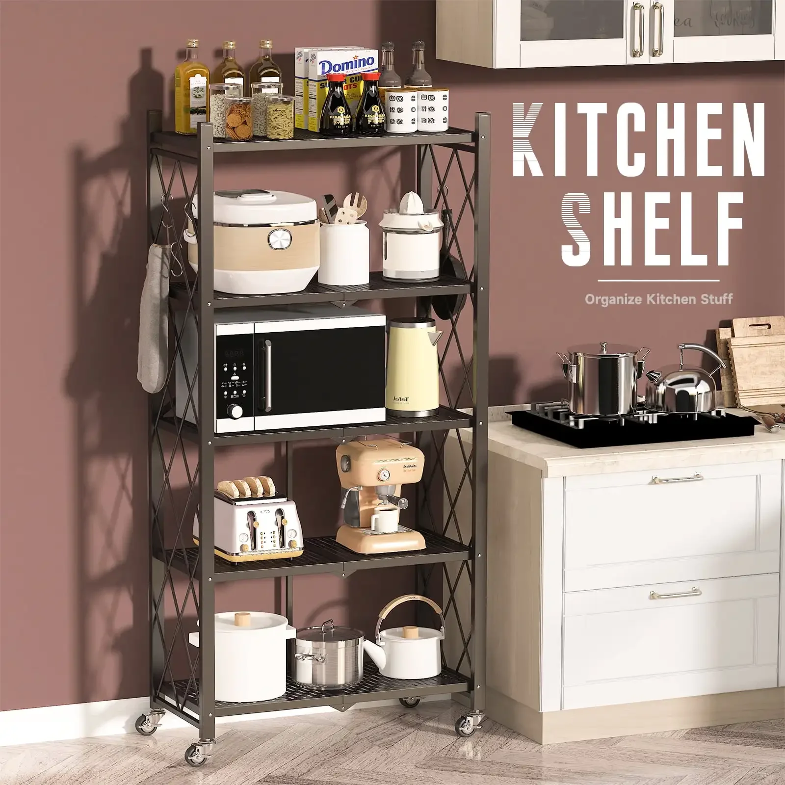 5-Tier Storage Shelving Unit, Metal Shelf 27.9