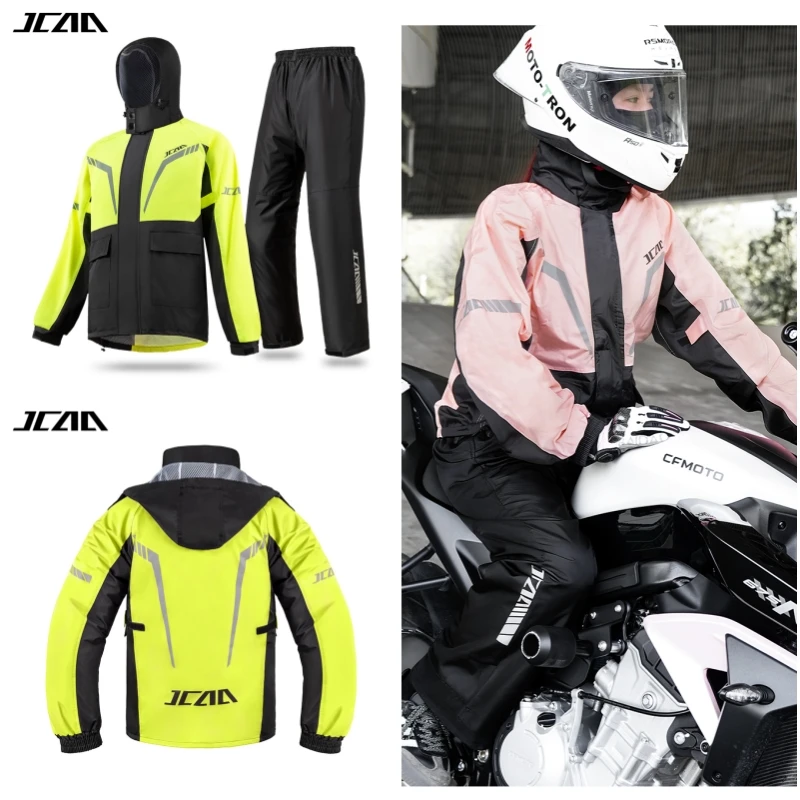 Adult Men Women Motorcycle Rainwear Bike/E-Bike Urban Commuter Riding Heavy Rain Waterproof Jacket Pants Moto Bike Raincoat