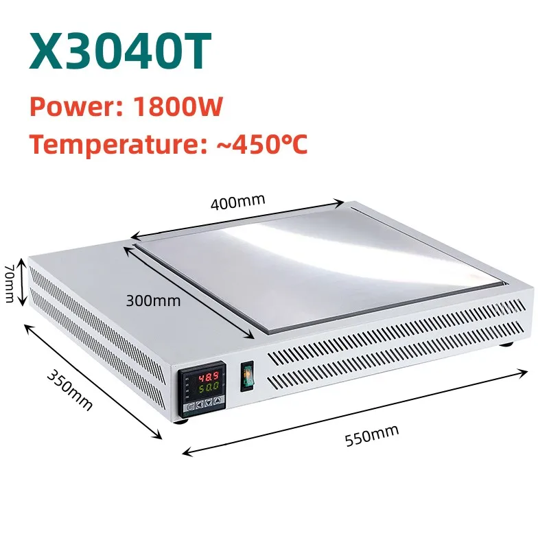 300x400 Heating Table 1800W Constant Temperature Heating Platform Heating Plate Preheating Station Room Temperature -450℃