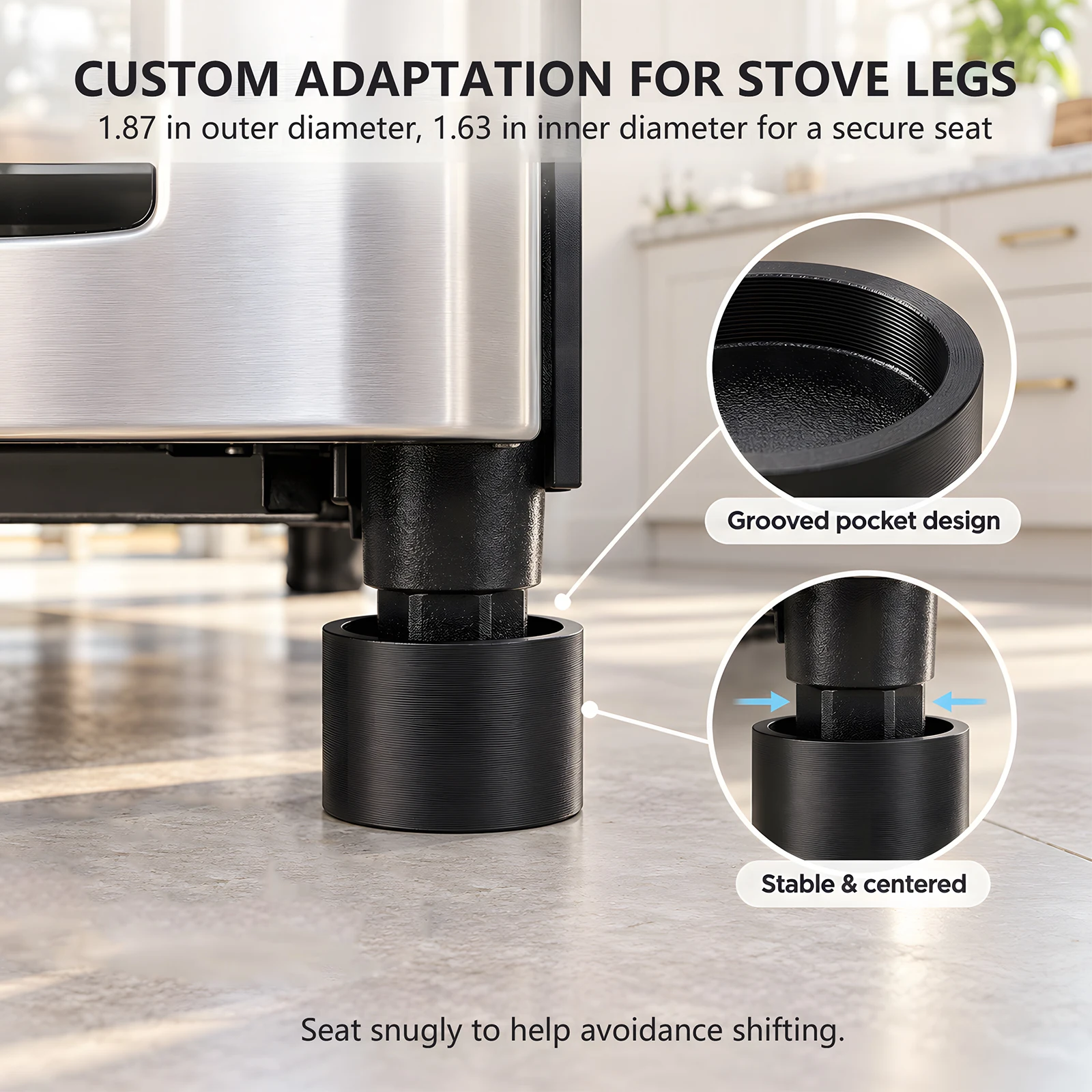 4Pcs Stove Oven Feet Pads Legs Slipstop Silent Skid Raiser Mat For Stove Oven Support Dampers Stand Furniture