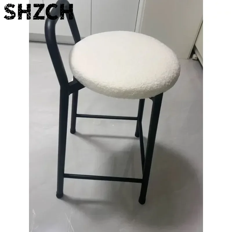 ‌Stackable Bar Stool with Soft Backrest,Modern High Footrest for Home, Comfortable Pub Seat, Durable Restaurant Chair