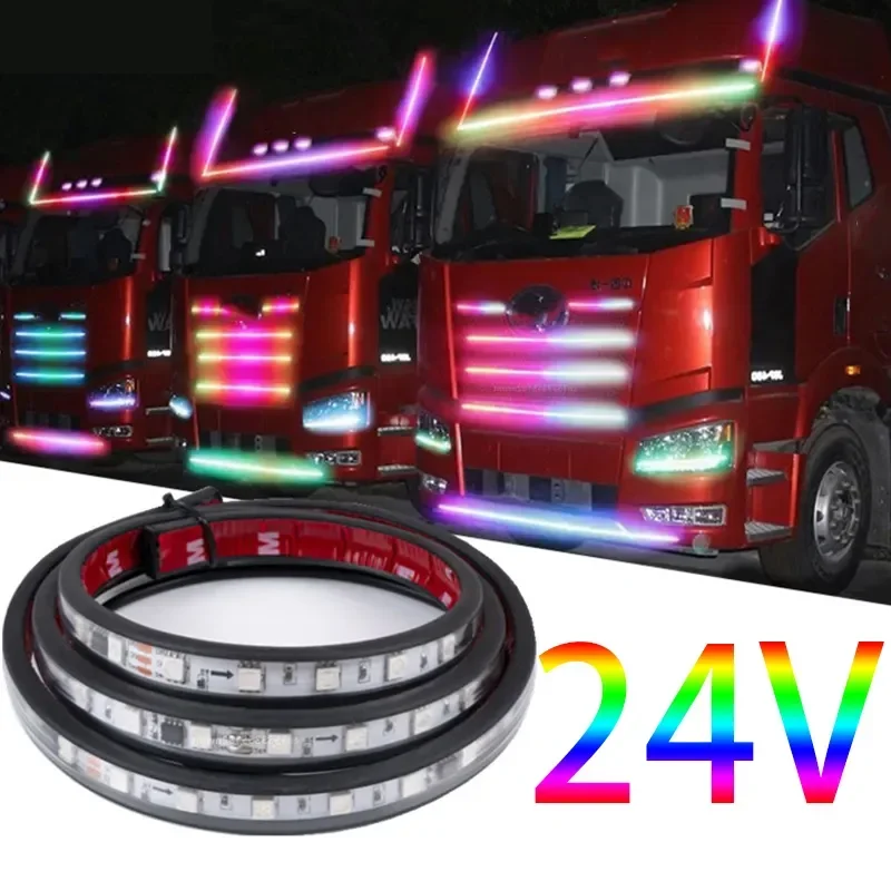 Truck Side Marker Indicator Warning Colorful Ambient Light Combining Two Lines into One Line LED strip Super Bright Warning Lamp