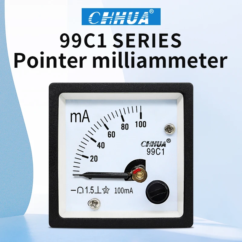 CHHUA Analog  Ammeter 99C1 DC Milliammeter Panel Meter Mechanical Pointer Ammeter1ma2ma3ma5ma10ma20ma30ma50ma100ma