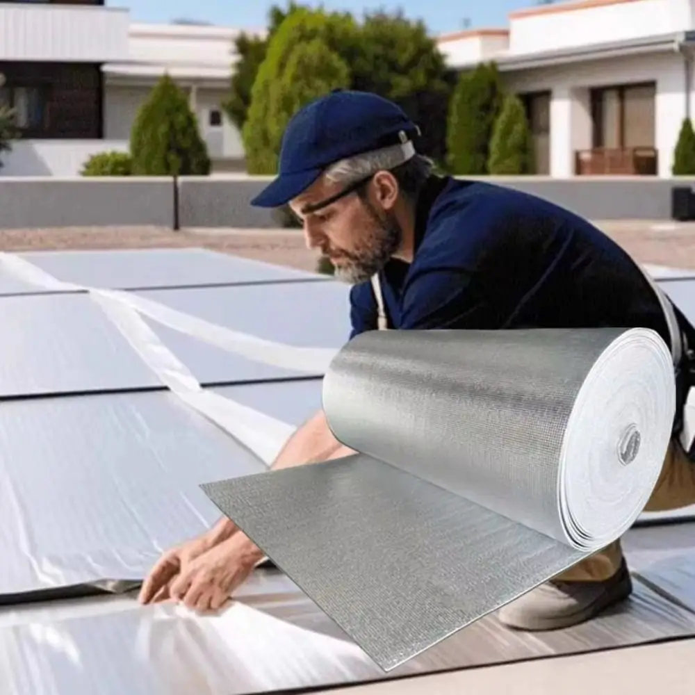 5m/10m Wall Insulation Film Aluminum Foil Waterproof Insulation Cotton Sunscreen Thickened Radiator Reflective Film