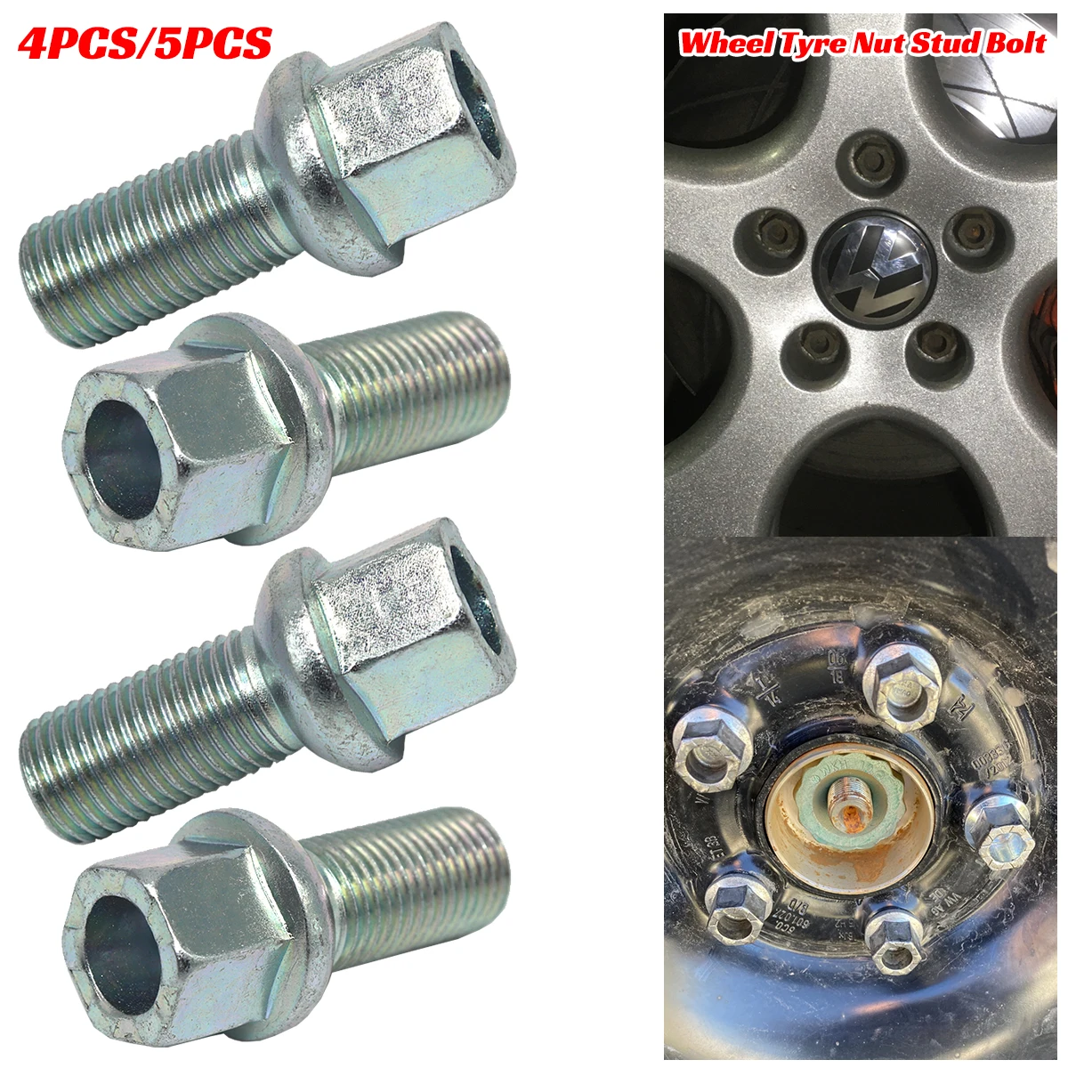 

4PCS Wheel Tyre Bolts Screw Replacement 8D0601139D 431601139A 443601139A For Audi A3 A4 A6 SEAT Ibiza Leon Skoda VW