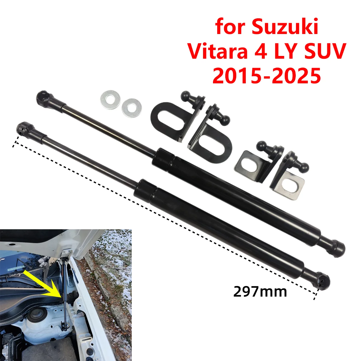 2Pcs for Suzuki Vitara 4 LY SUV Petrol Model 2015-2025 Front Engine Bonnet Hood Gas Struts Lift Support Rods