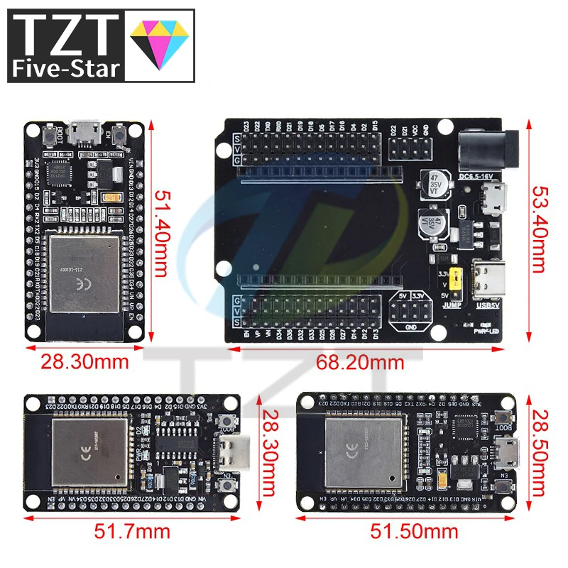 ESP32 Development Board TYPE-C USB CH340C WiFi+Bluetooth Ultra-Low Power Dual Core ESP32-DevKitC-32 ESP-WROOM-32 Expansion Board