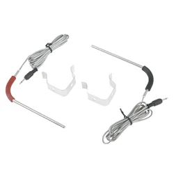 2sets Replace Grill Meat Probes with Holder Clip for Weber Igrill 2,Igrill Mini,Igrill 3 Thermometer Black & Red Cooking Monitor