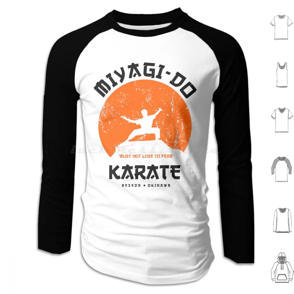 Miyagi-Do Hoodie cotton Long Sleeve Miyagi Mr Miyagi Karate The Karate Kid Fear Fight Sweep The Leg Kai Tv Show Tv Film Movie