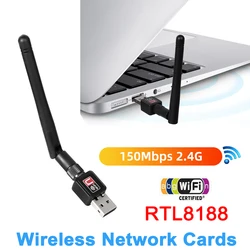 2.4G 5G Gigabit Wireless Network Card Wifi Adapter Mini 802.11n/g/b Ethernet 150Mbps 2dBi 8188 USB Sharing For PC Windows 7 XP