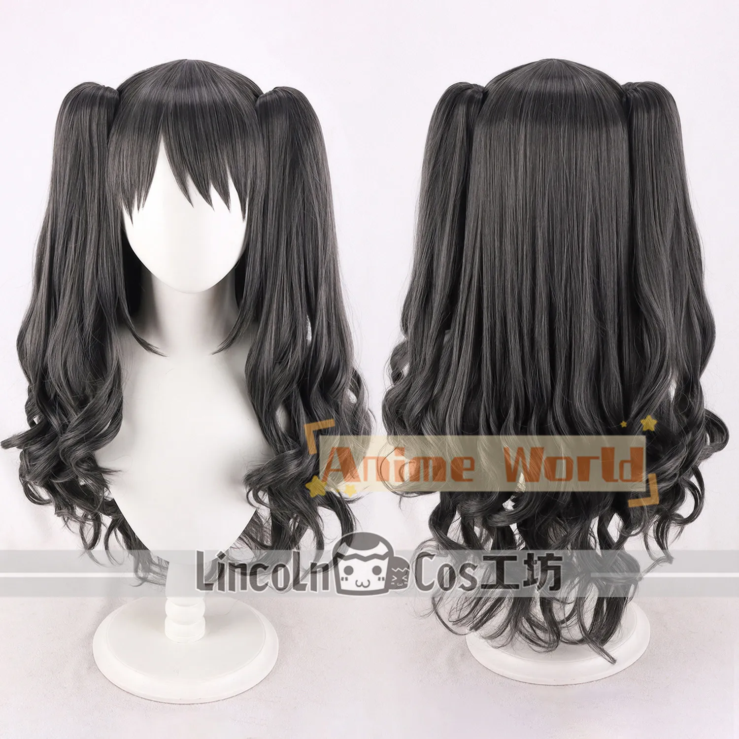 

Anime Fate Rin Tohsaka Cosplay Wig Halloween Carnival Party Props Synthetic Hair Heat Resistant Fiber + Wig Cap