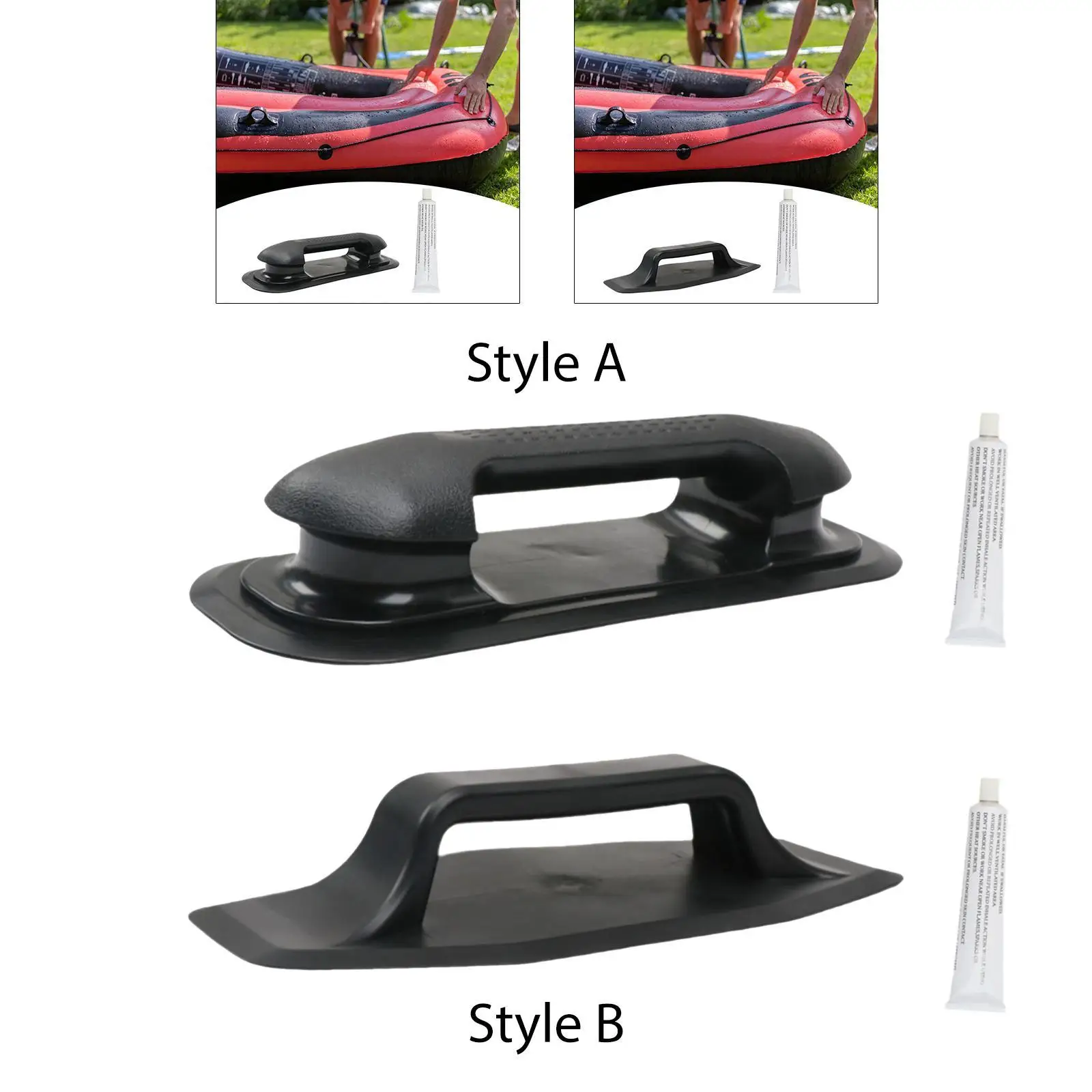 قارب قابل للنفخ للسكك الحديدية البحرية مقبض انتزاع درابزين PVC ملحق بديل خفيف الوزن لصيد قوارب الكاياك والطوف #1