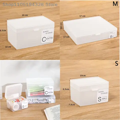 Scatola di plastica trasparente di grande capacità da 1 pezzo Scatola di immagazzinaggio per carte fotografiche Kpop con coperchio Organizzatori di stoccaggio cosmetico da tavolo