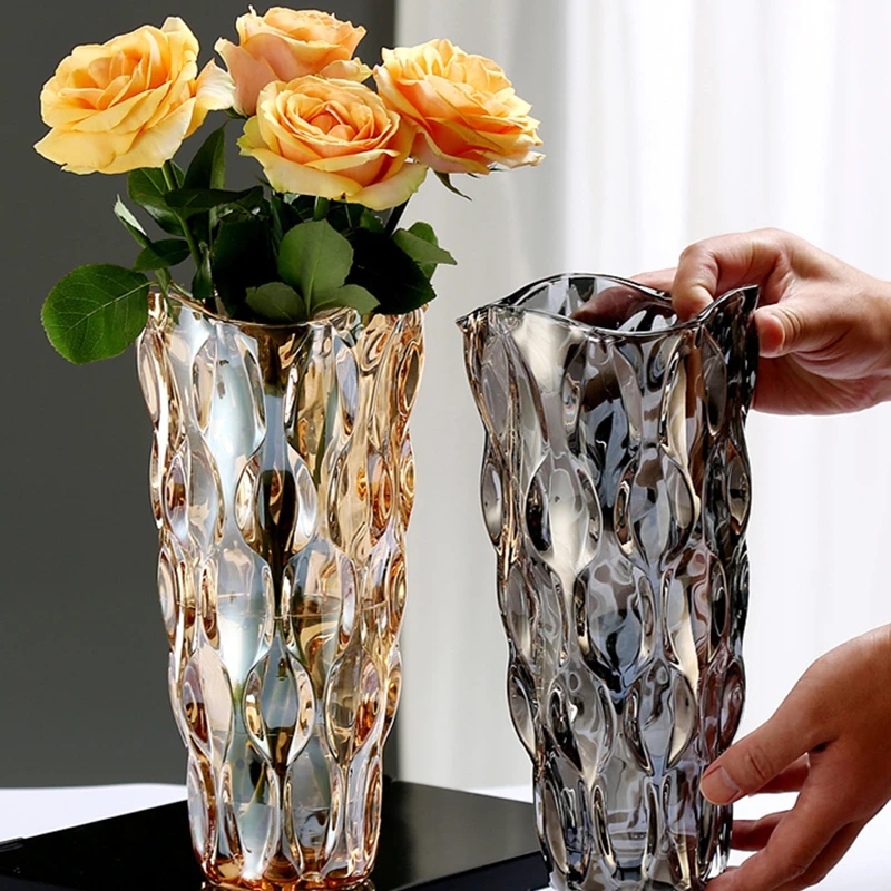 

Glass Flower Vase 25cm/9.6'' Glass Planter for Hydroponic Plants and Flowers for Tabletop Centrepieces for Home Wedding Decor