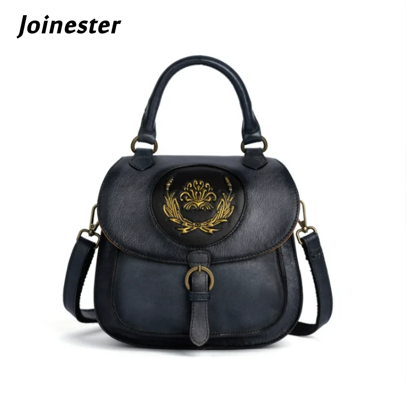 

Women Genuine Leather Versatile Handbag Vintage Style Cute Shoulder Bag for Ladies Hand-Rubbing Messenger Bags