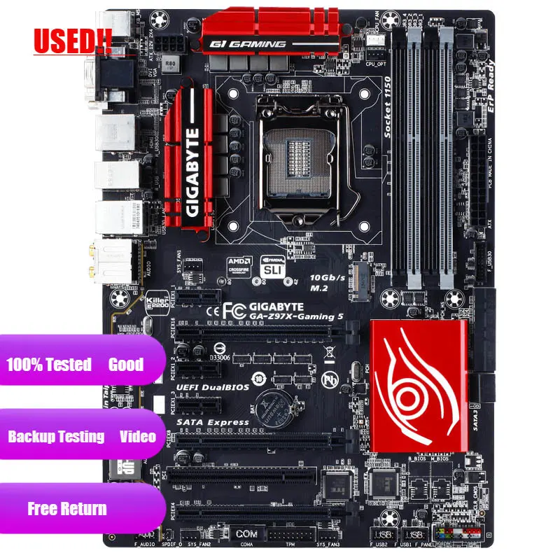 

Gigabyte Z97X GAMING 5 Computer USB3.0 SATAIII Motherboard LGA 1150 DDR3 Z97 Desktop Mainboard