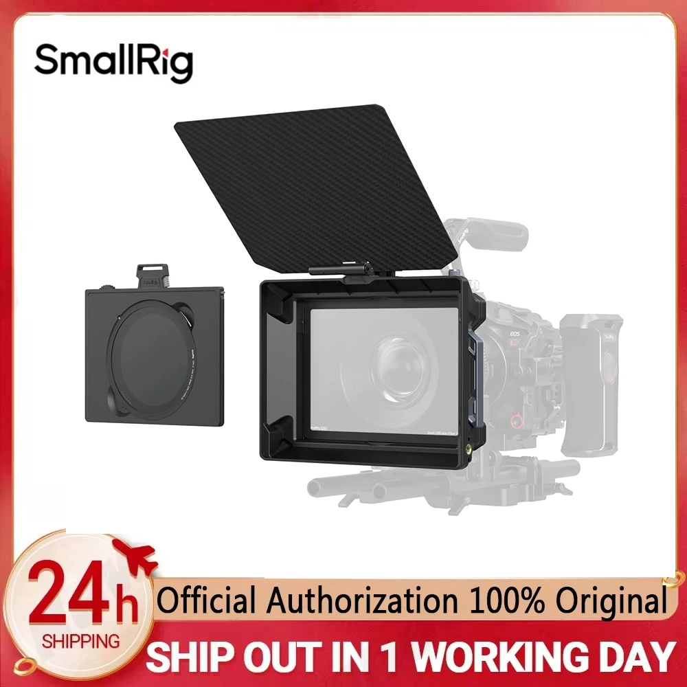 SmallRig Matte Box Kit With CPL&VND Filters w Adjustable Clamp for Mirrorless DSLR Cameras, 67-82mm Adjustabl