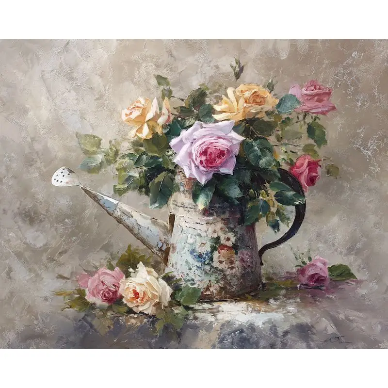 

GATYZTORY Acrylic Painting By Numbers Paint Kit Coloring By Numbers Flowers Vase Wall Art For Handiwork Gift For Adults On Canva