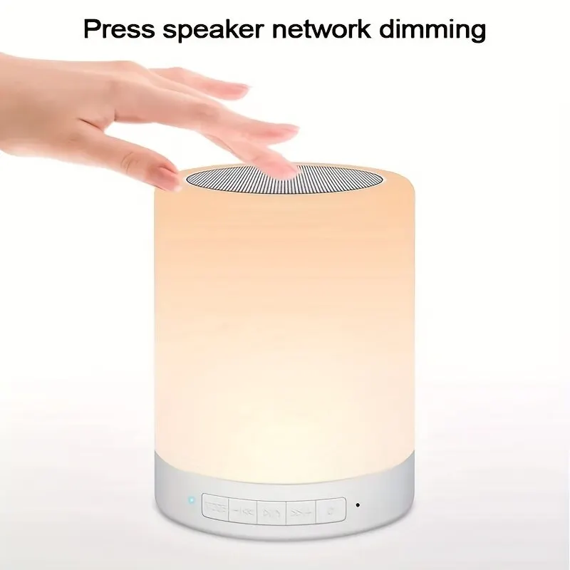 New Bedside Table Lamp Wireless Bluetooth with Speaker Touch Light Colorful LED Night Dimming Atmosphere Table Lamp for Kid Gift