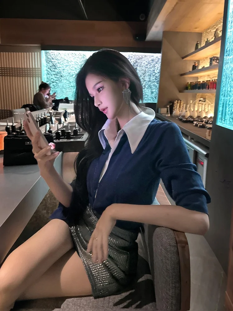 

Syj ujia Ele plus Size Women's Faion Set High Waist Slim Fit ort Skirt And Top Korean Sle Commute Autumn Wear