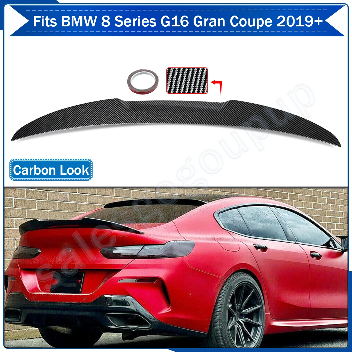 

Совместим с BMW 8 серии G16 840i 4D Gran Coupe 2018-2024, задний спойлер в стиле M4, заднее антикрыло, 2 варианта цвета