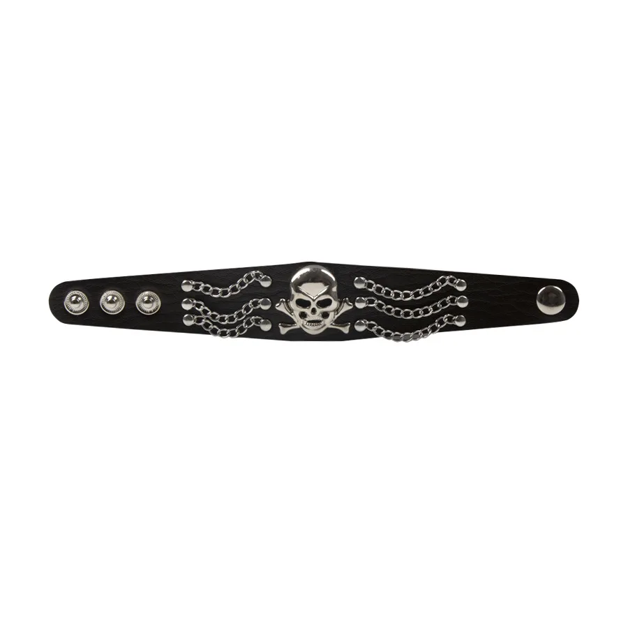 European and American punk style skull bracelet personality trend rivet bracelet rock nightclub bracelet factory di