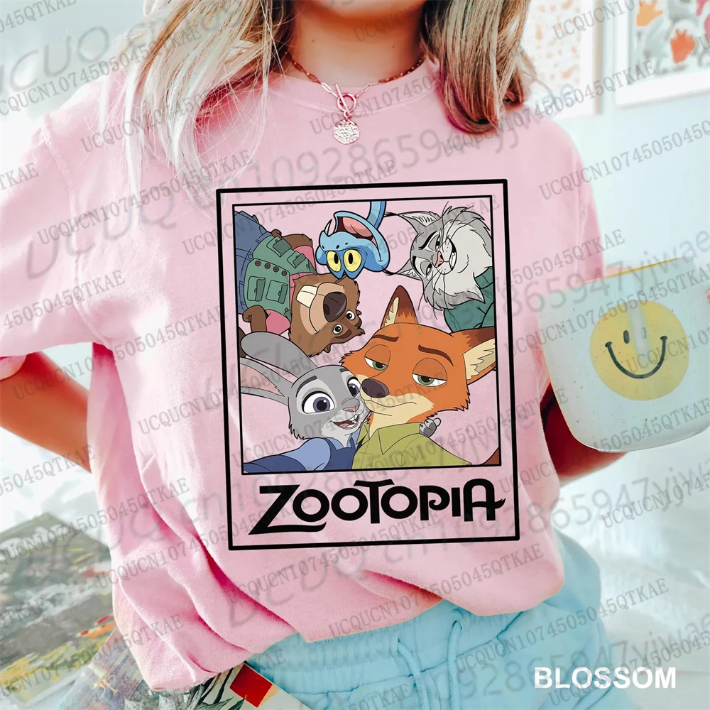 

Футболка с рисунком Zootopia 2 для мальчиков и девочек, летняя модная хлопковая качественная повседневная свободная футболка с короткими рукавами для мужчин и женщин, футболки для родителей и детей