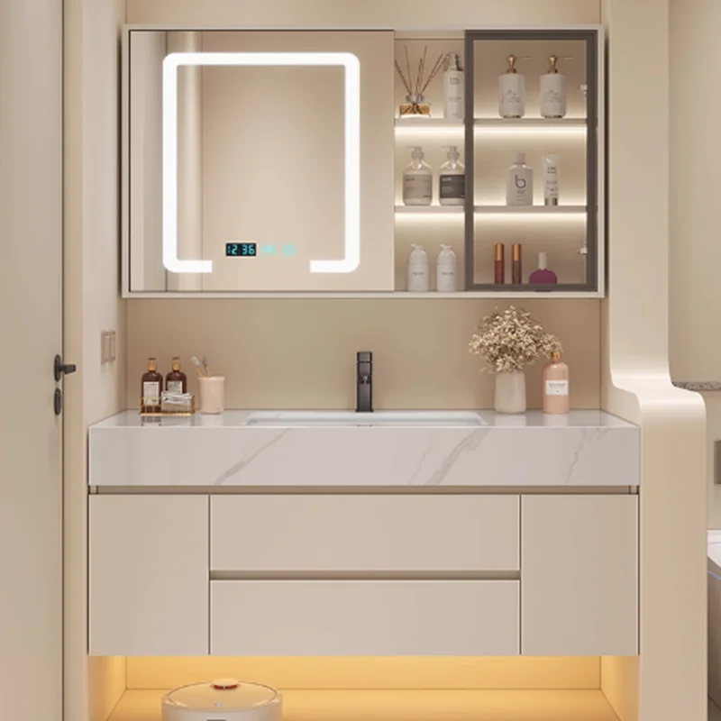 

Trendy Organizer Bathroom Cabinet Shelves Mirror Perfume Accessories Dressers Cupboard Disinfecting Gabinete Salon Furniture