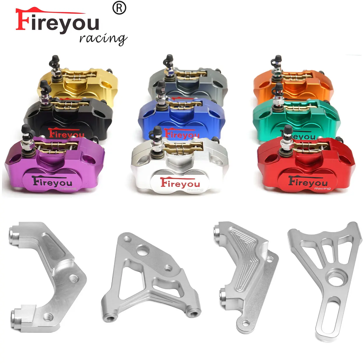 Universal CNC Motorcycle Electric Moto Disc Brake RPM Brake Caliper four Piston for Yamaha Aerox MBK Nitro RSZ JOG RR BWS Zuma