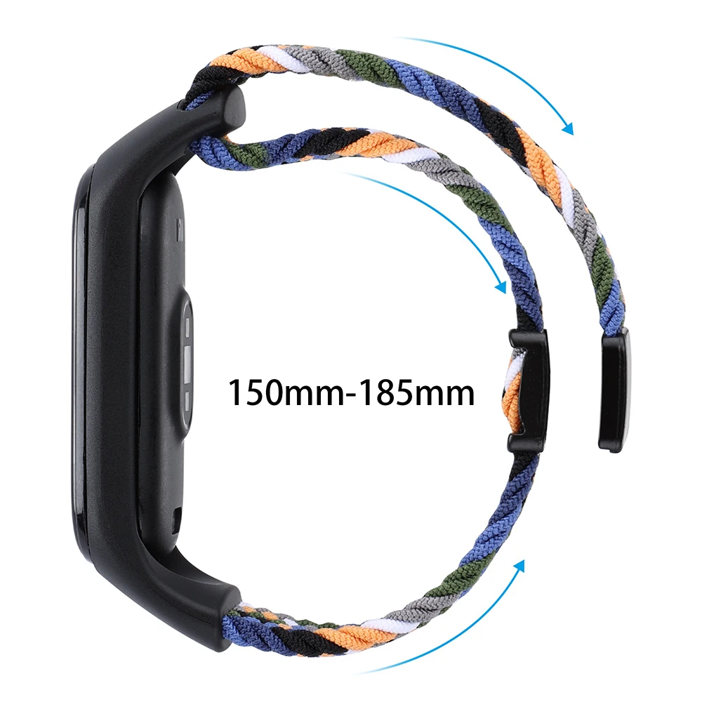 Nylon Strap For Xiaomi Mi Band 3/4/5/6/7/8 Magnetic Braided Watchband Wristband SmartWatch Adjustable Sport Replacement Bracelet