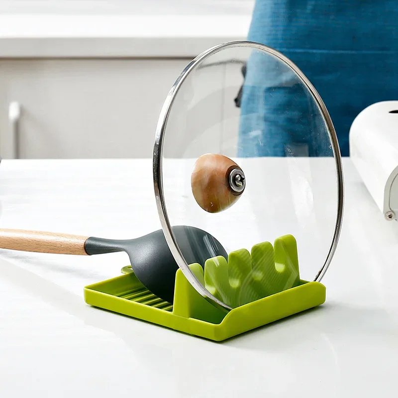 

1pc Multifunctional Pan Pot Lid Holder Stand Rack Spoon Rest Pot Lid Spatula Soup Spoon Shelf Kitchen Accessories Pot holder