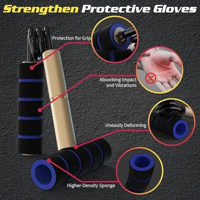 50-300LB Metal Hand Gripper Strengthener Finger Exerciser Grip Strength Muscle Arms Trainer Recovery Wrist Gym Equipment 1PCS