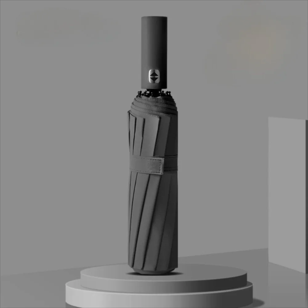 

Большой усиленный 24-костный зонт, автоматический легкий ветрозащитный зонт, однотонный складной солнцезащитный зонт с защитой от УФ-лучей